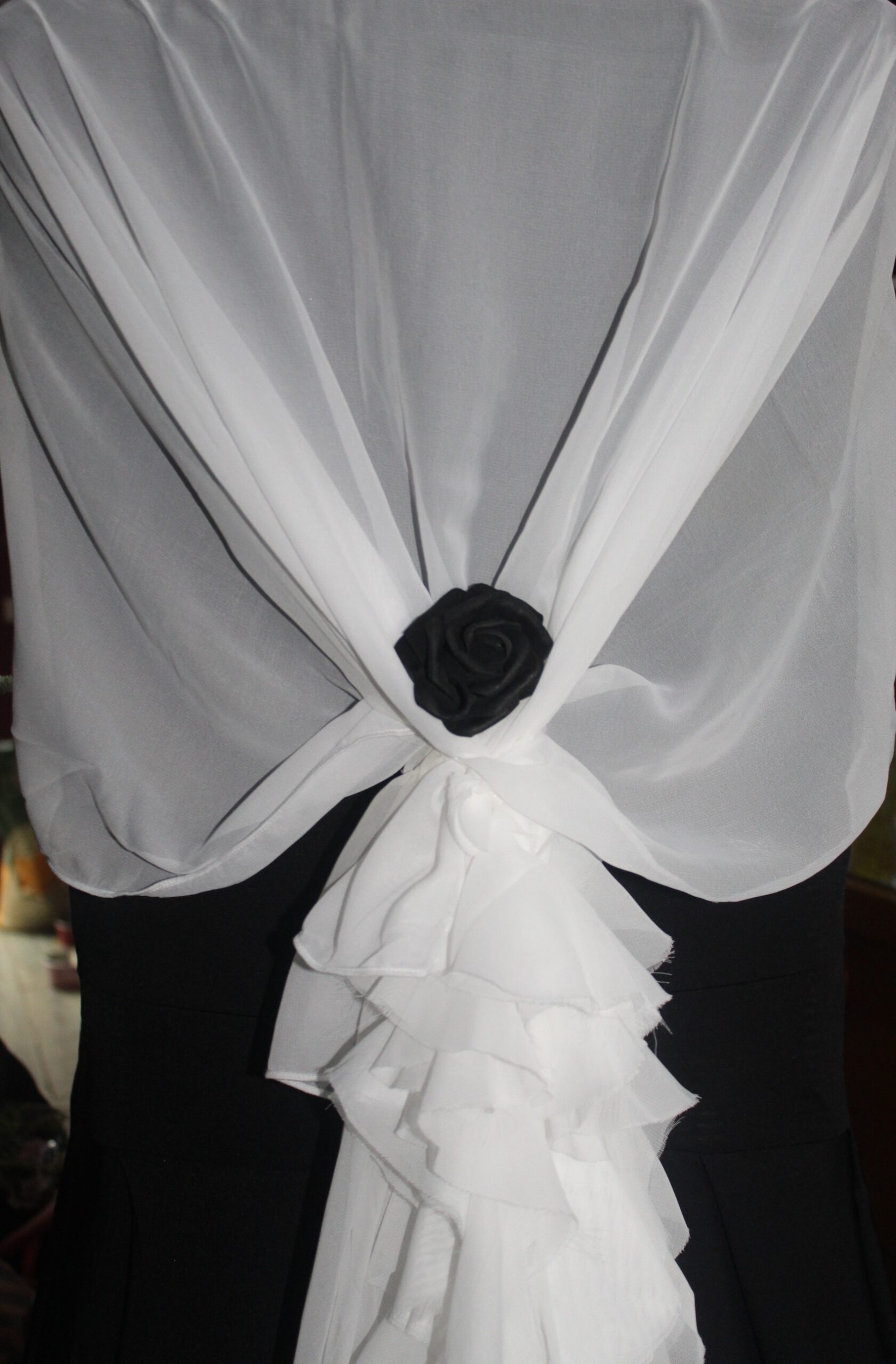 White chiffon sash for wedding chairs