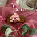 Perspex table number with pink flower