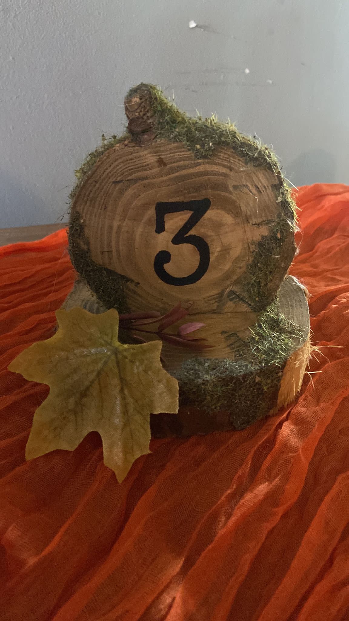 Wedding venue styling wooden table number